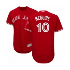 Men's Toronto Blue Jays #10 Reese McGuire Scarlet Alternate Flex Base Authentic Collection Alternate Baseball Player Jersey