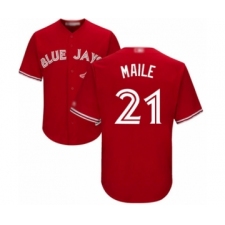 Youth Toronto Blue Jays #21 Luke Maile Authentic Scarlet Alternate Baseball Player Jersey