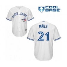 Youth Toronto Blue Jays #21 Luke Maile Authentic White Home Baseball Player Jersey