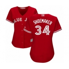 Women's Toronto Blue Jays #34 Matt Shoemaker Authentic Scarlet Alternate Baseball Player Jersey