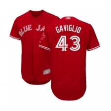 Men's Toronto Blue Jays #43 Sam Gaviglio Scarlet Alternate Flex Base Authentic Collection Alternate Baseball Player Jersey