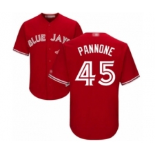 Youth Toronto Blue Jays #45 Thomas Pannone Authentic Scarlet Alternate Baseball Player Jersey
