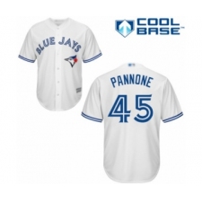 Youth Toronto Blue Jays #45 Thomas Pannone Authentic White Home Baseball Player Jersey