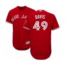 Men's Toronto Blue Jays #49 Jonathan Davis Scarlet Alternate Flex Base Authentic Collection Alternate Baseball Player Jersey