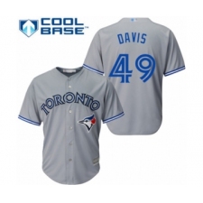 Youth Toronto Blue Jays #49 Jonathan Davis Authentic Grey Road Baseball Player Jersey