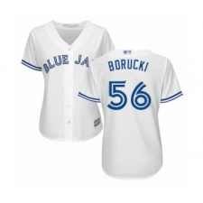 Women's Toronto Blue Jays #56 Ryan Borucki Authentic White Home Baseball Player Jersey