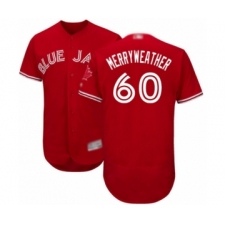Men's Toronto Blue Jays #60 Julian Merryweather Scarlet Alternate Flex Base Authentic Collection Alternate Baseball Player Jersey