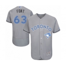 Men's Toronto Blue Jays #63 Wilmer Font Authentic Gray 2016 Father's Day Fashion Flex Base Baseball Player Jersey