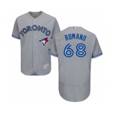Men's Toronto Blue Jays #68 Jordan Romano Grey Road Flex Base Authentic Collection Baseball Player Jersey