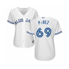 Women's Toronto Blue Jays #69 Hector Perez Authentic White Home Baseball Player Jersey