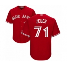 Youth Toronto Blue Jays #71 T.J. Zeuch Authentic Scarlet Alternate Baseball Player Jersey
