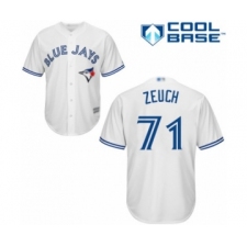 Youth Toronto Blue Jays #71 T.J. Zeuch Authentic White Home Baseball Player Jersey
