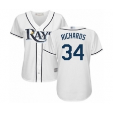 Women's Tampa Bay Rays #34 Trevor Richards Authentic White Home Cool Base Baseball Player Jersey