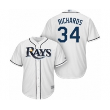 Youth Tampa Bay Rays #34 Trevor Richards Authentic White Home Cool Base Baseball Player Jersey