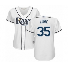 Women's Tampa Bay Rays #35 Nate Lowe Authentic White Home Cool Base Baseball Player Jersey