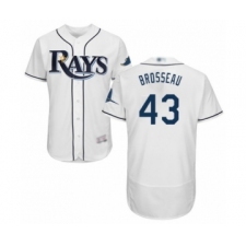 Men's Tampa Bay Rays #43 Mike Brosseau Home White Home Flex Base Authentic Collection Baseball Player Jersey