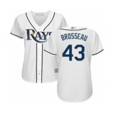 Women's Tampa Bay Rays #43 Mike Brosseau Authentic White Home Cool Base Baseball Player Jersey