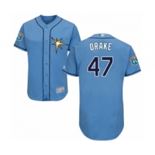 Men's Tampa Bay Rays #47 Oliver Drake Light Blue Flexbase Authentic Collection Baseball Player Jersey
