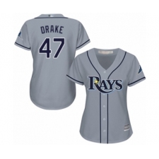 Women's Tampa Bay Rays #47 Oliver Drake Authentic Grey Road Cool Base Baseball Player Jersey