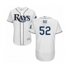 Men's Tampa Bay Rays #52 Chaz Roe Home White Home Flex Base Authentic Collection Baseball Player Jersey