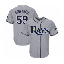 Youth Tampa Bay Rays #59 Brent Honeywell Authentic Grey Road Cool Base Baseball Player Jersey