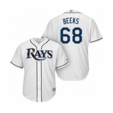 Youth Tampa Bay Rays #68 Jalen Beeks Authentic White Home Cool Base Baseball Player Jersey