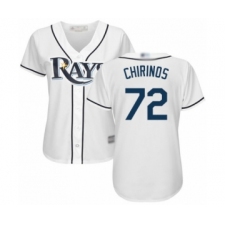 Women's Tampa Bay Rays #72 Yonny Chirinos Authentic White Home Cool Base Baseball Player Jersey