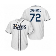 Youth Tampa Bay Rays #72 Yonny Chirinos Authentic White Home Cool Base Baseball Player Jersey
