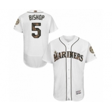 Men's Seattle Mariners #5 Braden Bishop Authentic White 2016 Memorial Day Fashion Flex Base Baseball Player Jersey
