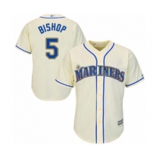 Youth Seattle Mariners #5 Braden Bishop Authentic Cream Alternate Cool Base Baseball Player Jersey