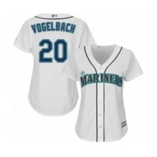 Women's Seattle Mariners #20 Daniel Vogelbach Authentic White Home Cool Base Baseball Player Jersey
