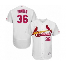 Men's St. Louis Cardinals #36 Austin Gomber White Home Flex Base Authentic Collection Baseball Player Jersey