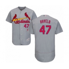 Men's St. Louis Cardinals #47 Rangel Ravelo Grey Road Flex Base Authentic Collection Baseball Player Jersey