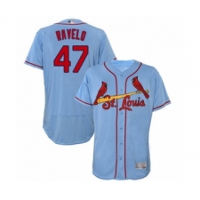 Men's St. Louis Cardinals #47 Rangel Ravelo Light Blue Alternate Flex Base Authentic Collection Baseball Player Jersey