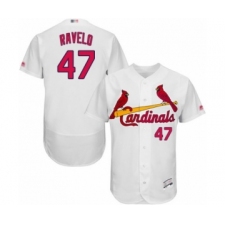 Men's St. Louis Cardinals #47 Rangel Ravelo White Home Flex Base Authentic Collection Baseball Player Jersey