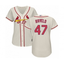 Women's St. Louis Cardinals #47 Rangel Ravelo Authentic Cream Alternate Cool Base Baseball Player Jerseyey