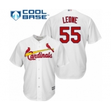 Youth St. Louis Cardinals #55 Dominic Leone Authentic White Home Cool Base Baseball Player Jersey