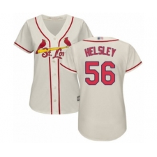 Women's St. Louis Cardinals #56 Ryan Helsley Authentic Cream Alternate Cool Base Baseball Player Jersey