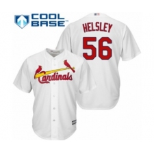 Youth St. Louis Cardinals #56 Ryan Helsley Authentic White Home Cool Base Baseball Player Jersey