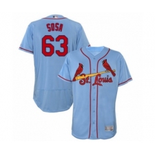 Men's St. Louis Cardinals #63 Edmundo Sosa Light Blue Alternate Flex Base Authentic Collection Baseball Player Jersey