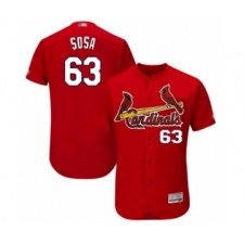 Men's St. Louis Cardinals #63 Edmundo Sosa Red Alternate Flex Base Authentic Collection Baseball Player Jersey