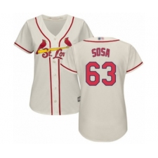 Women's St. Louis Cardinals #63 Edmundo Sosa Authentic Cream Alternate Cool Base Baseball Player Jersey