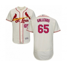 Men's St. Louis Cardinals #65 Giovanny Gallegos Cream Alternate Flex Base Authentic Collection Baseball Player Jersey