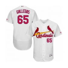 Men's St. Louis Cardinals #65 Giovanny Gallegos White Home Flex Base Authentic Collection Baseball Player Jersey