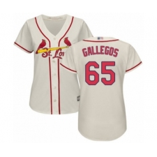 Women's St. Louis Cardinals #65 Giovanny Gallegos Authentic Cream Alternate Cool Base Baseball Player Jersey