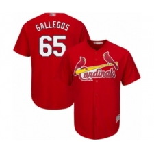 Youth St. Louis Cardinals #65 Giovanny Gallegos Authentic Red Alternate Cool Base Baseball Player Jersey