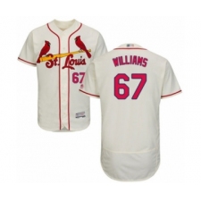Men's St. Louis Cardinals #67 Justin Williams Cream Alternate Flex Base Authentic Collection Baseball Player Jersey
