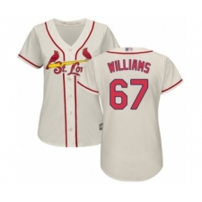 Women's St. Louis Cardinals #67 Justin Williams Authentic Cream Alternate Cool Base Baseball Player Jersey