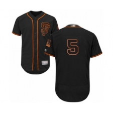 Men's San Francisco Giants #5 Mike Yastrzemski Black Alternate Flex Base Authentic Collection Baseball Player Jersey