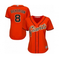 Women's San Francisco Giants #8 Alex Dickerson Authentic Orange Alternate Cool Base Baseball Player Jersey